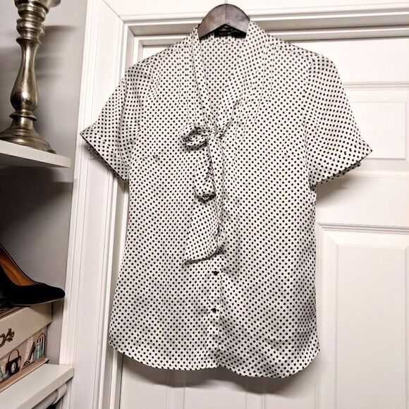 The Limited Silky Polka Dot Blouse Short Sleeve - Picture 1 of 8